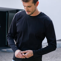 pánské černé tričko s dlouhým rukávem