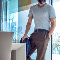 pánské šedé véčko, men's grey V-neck