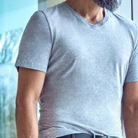 pánské šedé véčko, men's grey V-neck