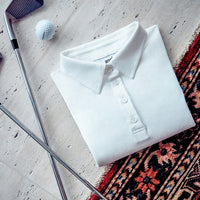 dámské bílé polo z organické bavlny, women's white organic cotton polo