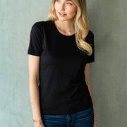 dámské černé tričko, lesklé, women's black T-shirt, shiny