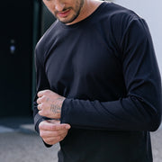 pánské černé tričko s dlouhým rukávem