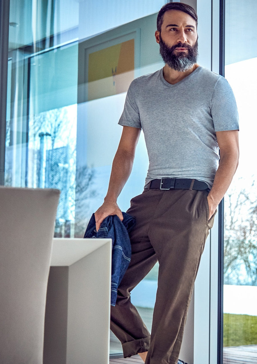 pánské šedé véčko, men's grey V-neck