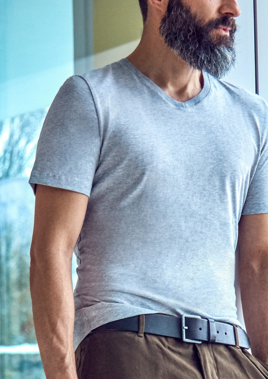 pánské šedé véčko, men's grey V-neck