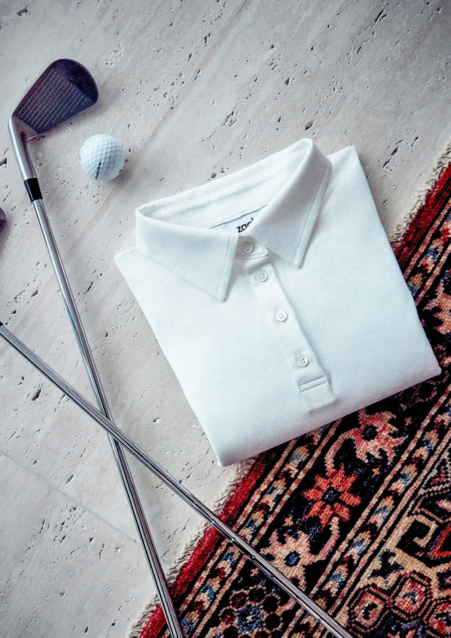 panské bílé polo, men's white polo
