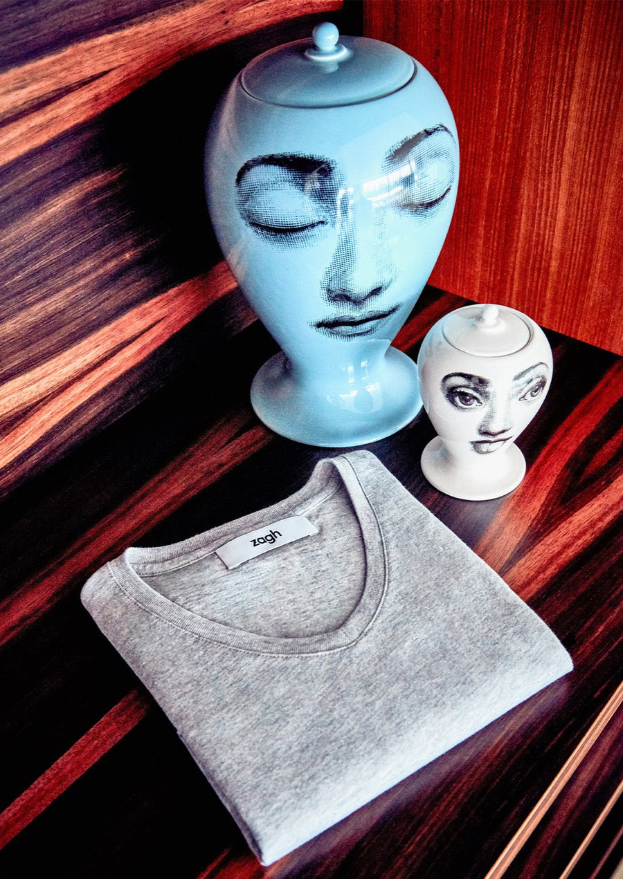 pánské šedé véčko, men's grey V-neck