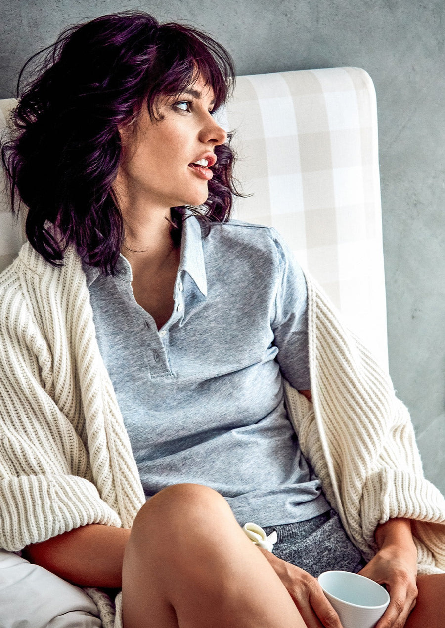 dámské šedé polo, women't grey polo