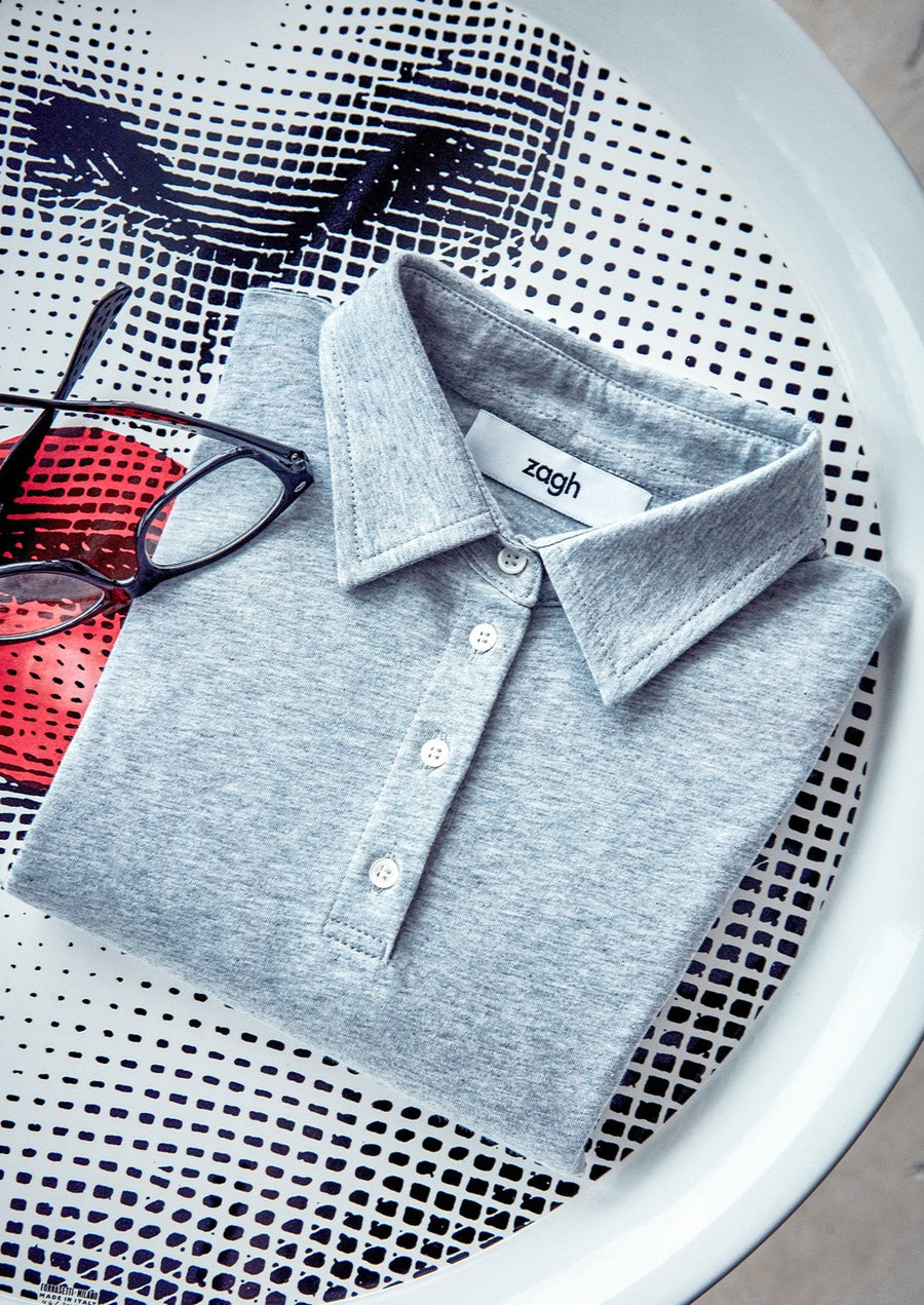 dámské šedé polo, women't grey polo